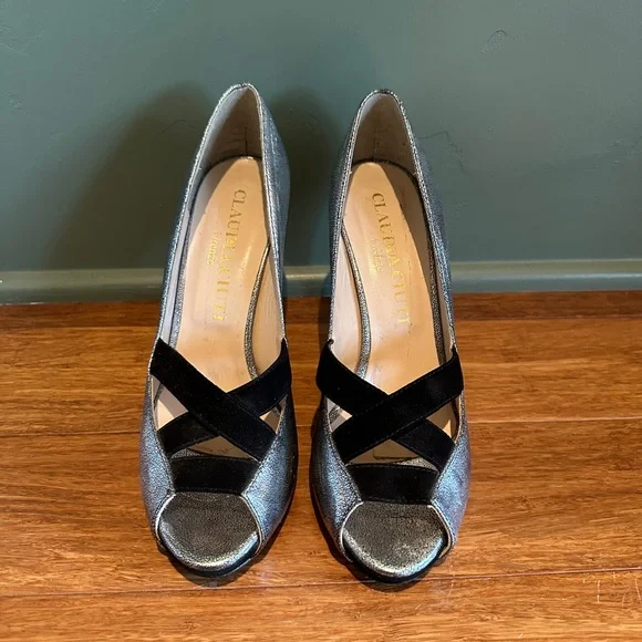Claudia Ciuti Shoes Claudia Ciuti Metallic Silver Open Toe